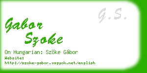 gabor szoke business card