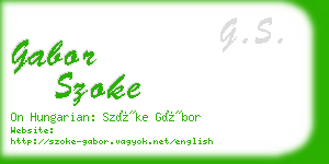 gabor szoke business card